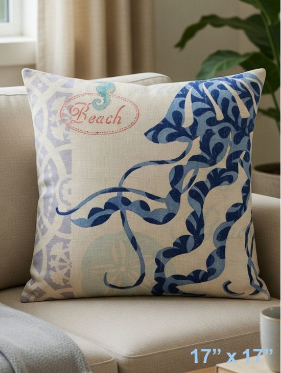 Jellyfish Print Cushion & Filler
